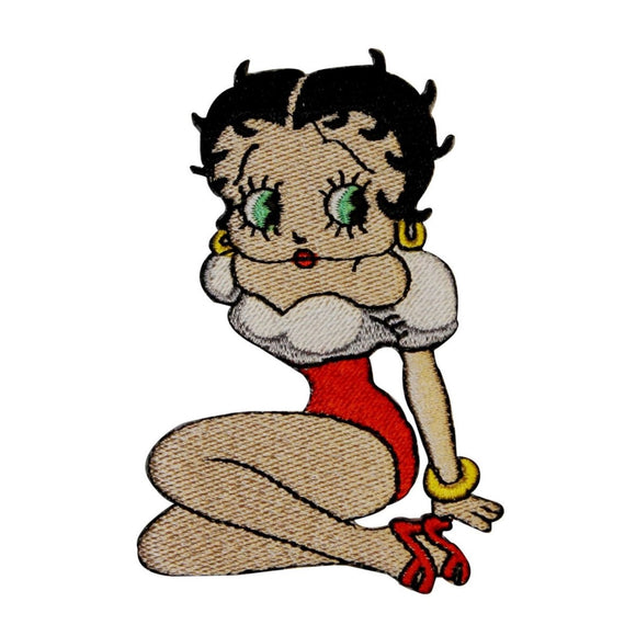 Betty Boop Red And White Outfit Embroidered Iron On Applique Patch