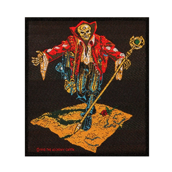 Wandering Skeleton Skull Merchant of Death Alchemy Carta Sew On Applique Patch