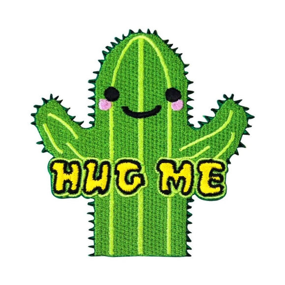 Hug Me Friendly Cactus Patch Cute Funny DIY Craft Apparel Iron On Applique