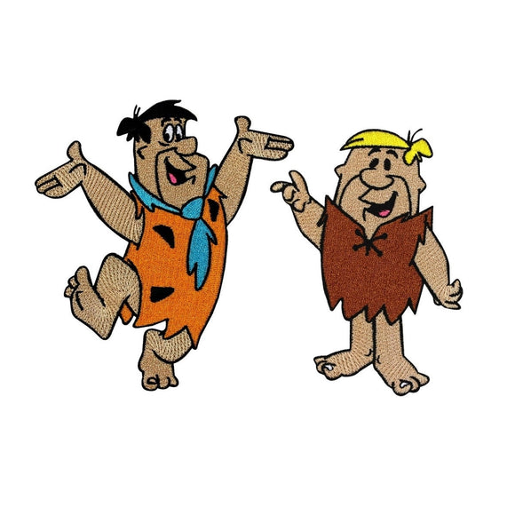 Set of 2 Fred & Barney Best Friends Iron-On Patch The Flintstones Craft Applique