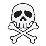Kreepsville Skull & Crossbone Black on White Patch Poison Craft Iron-On Applique