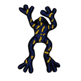 ID 0007 Frog Blue Yellow Patch Stripes Jumping Embroidered Iron On Applique