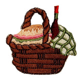 ID 0097 Picnic Basket Patch Camping Blanket Wine Embroidered Iron On Applique