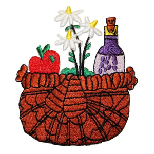 ID 0099 Picnic Basket Patch Park Camping Food Drink Embroidered Iron On Applique