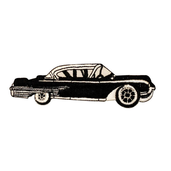 ID 0152 Black Retro Car Patch 50s Classic Auto Embroidered Iron On Applique