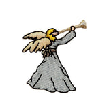 ID 0165 Angel Blowing Horn Patch Heaven Angelic Embroidered Iron On Applique