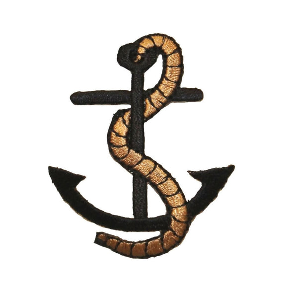 ID 0169 Nautical Ship Anchor Patch Boat Weight Rope Embroidered Iron On Applique