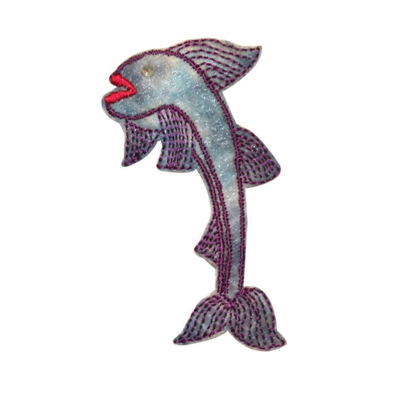 ID 0228 Tropical Jumping Fish Patch Ocean Fishing Embroidered Iron On Applique