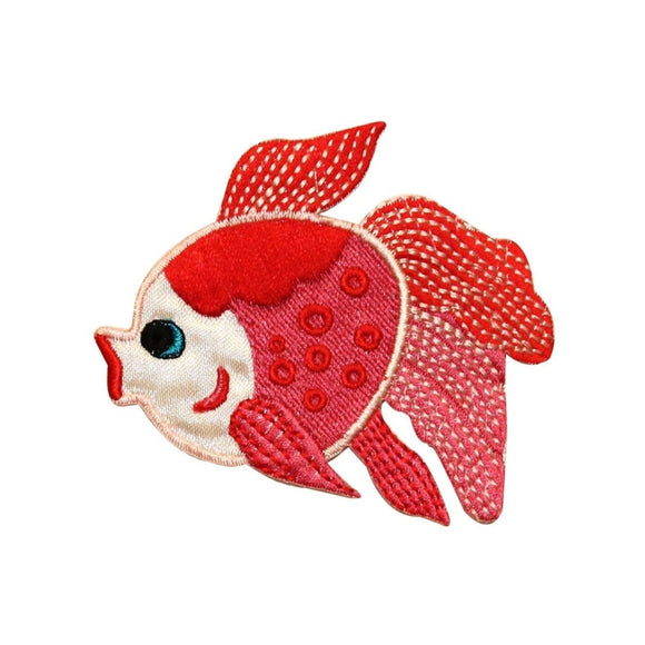 ID 0253 Pet Gold Fish Patch Aquarium Glass Bowl Embroidered Iron On Applique