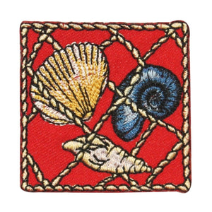 ID 0274 Snail Clam Seashell Net Patch Sea Ocean Embroidered Iron On Applique