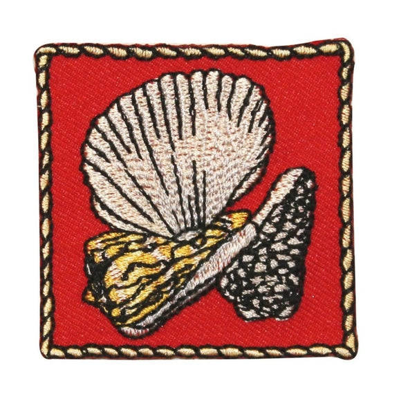 ID 0276 Seashells Coral Patch Sea Beach Ocean Sand Embroidered Iron On Applique