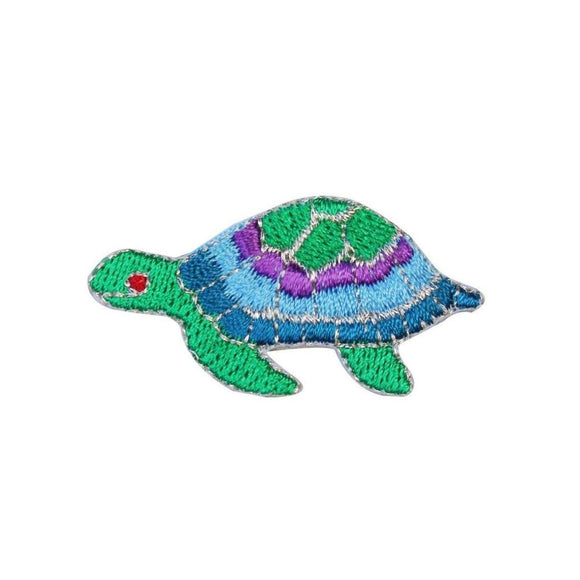 ID 0311 Tiny Sea Turtle Patch Colorful Cute Ocean Embroidered Iron On Applique