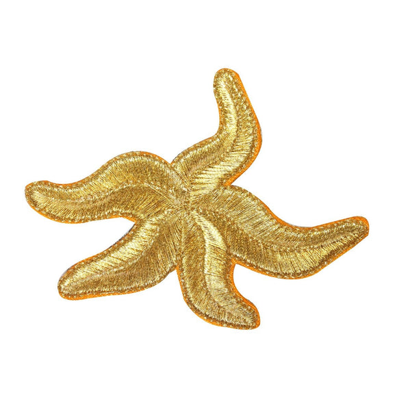 ID 0341B Starfish Sea Creature Patch Sandy Beach Embroidered Iron On Applique