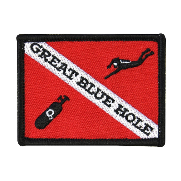 Great Blue Hole Patch Scuba Diving Belize Swim Embroidered Iron On Applique