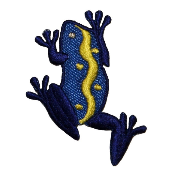 ID 0024 Blue Frog Yellow Stripe Patch Dots Climbing Embroidered Iron On Applique