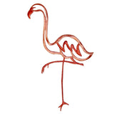ID 0030 Pink Flamingo Patch Raising Leg Bird Embroidered Iron On Applique