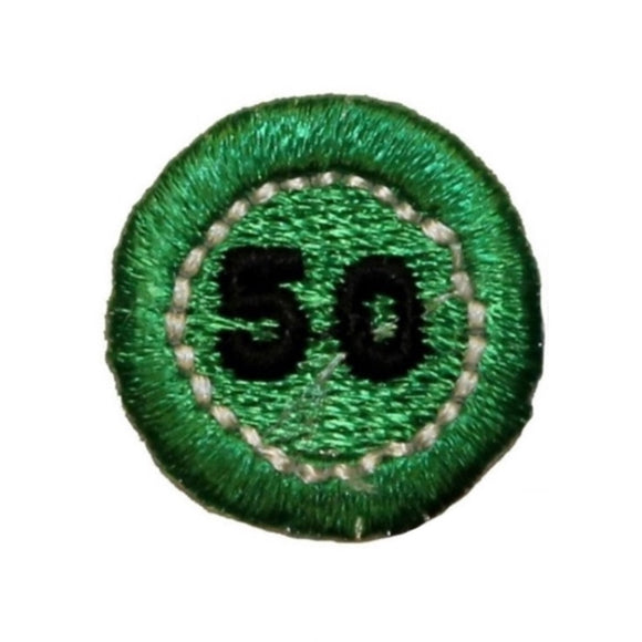 ID 0060A Green 50 Dollar Poker Chip Patch Casino Embroidered Iron On Applique