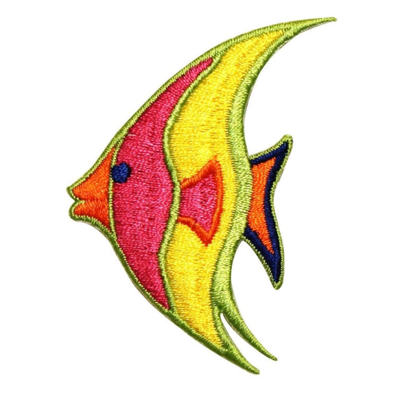 ID 0181 Tropical Angelfish Patch Ocean Swimming Embroidered Iron On Applique