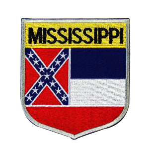 State Flag Shield Mississippi Patch Badge Travel Embroidered Iron On Applique