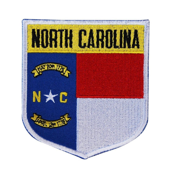 State Flag Shield North Carolina Patch Badge Travel Embroidered Iron On Applique