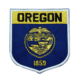 State Flag Shield Oregon Patch Badge Travel USA Embroidered Iron On Applique