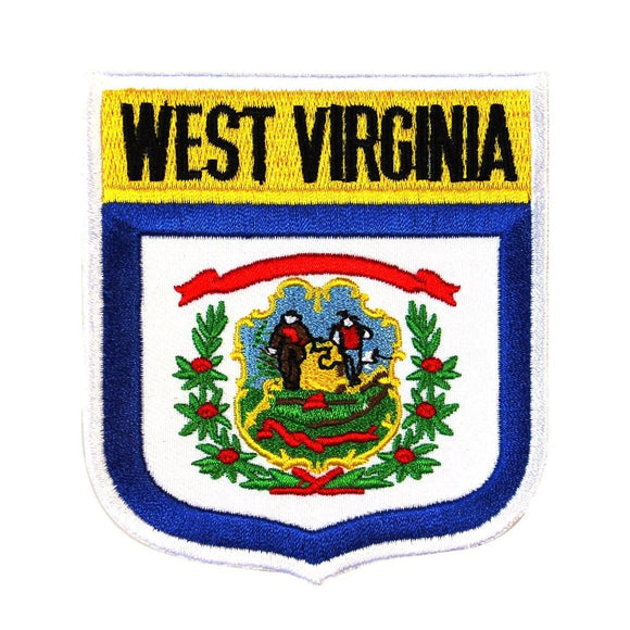 State Flag Shield West Virginia Patch Badge Travel Embroidered Iron On Applique