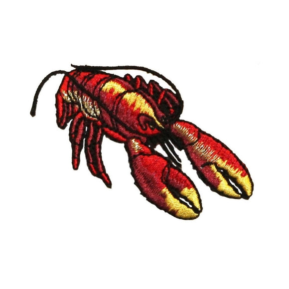 ID 0315 Small Red Lobster Patch Ocean Fishing Craft Embroidered Iron On Applique