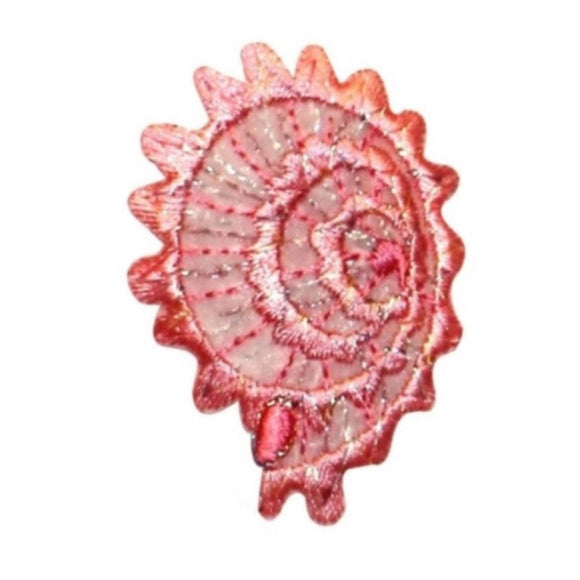 ID 0354E Pink Spiny Shell Patch Beach Ocean Life Embroidered Iron On Applique