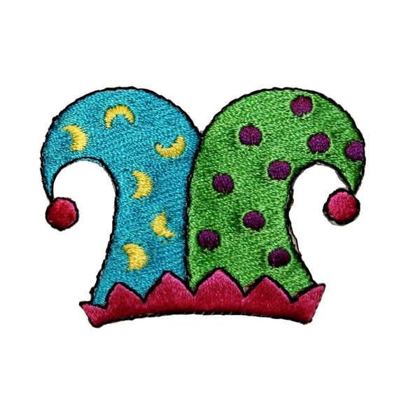 ID 0111 Jester Cap Patch Joker Hat Fool Clown Fun Embroidered Iron On Applique