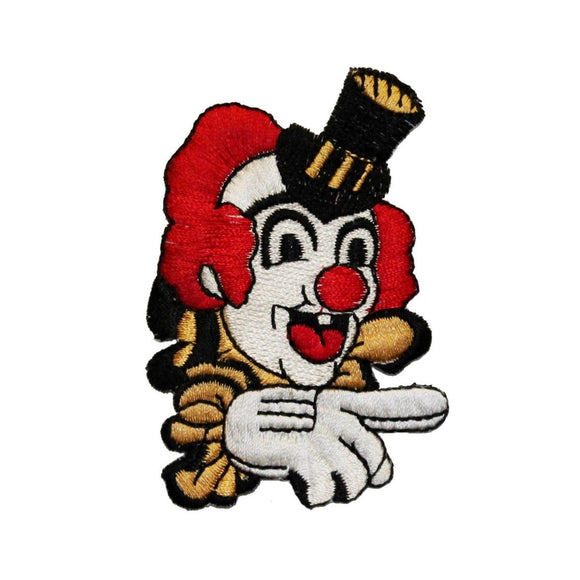 ID 0121 Circus Clown Patch Smiling Pointing Laugh Embroidered Iron On Applique