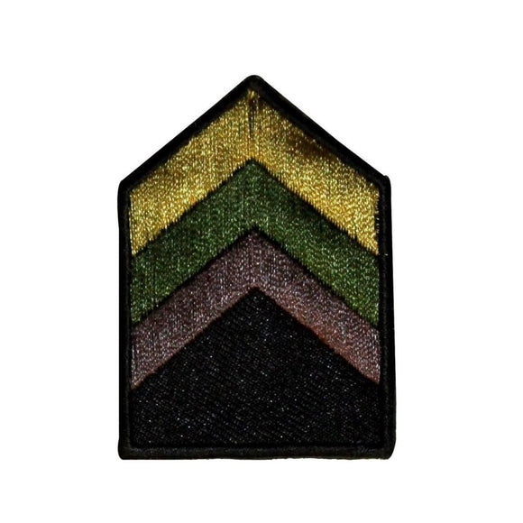 ID 0166 Multi Colored Military Stripes Patch Rank Embroidered Iron On Applique