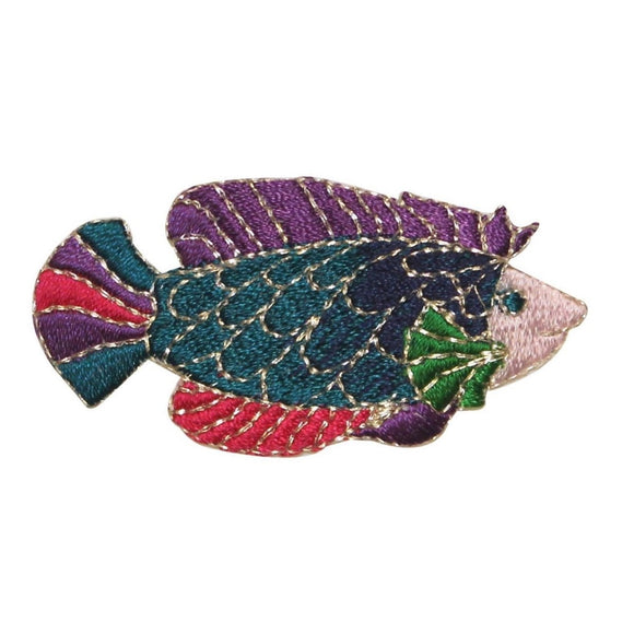 ID 0175 Koi Fish Tropical Patch Chinese Colorful Embroidered Iron On Applique