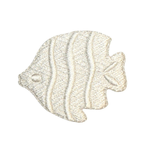 ID 0185 White Tropical Fish Patch Ocean Sea Animal Embroidered Iron On Applique