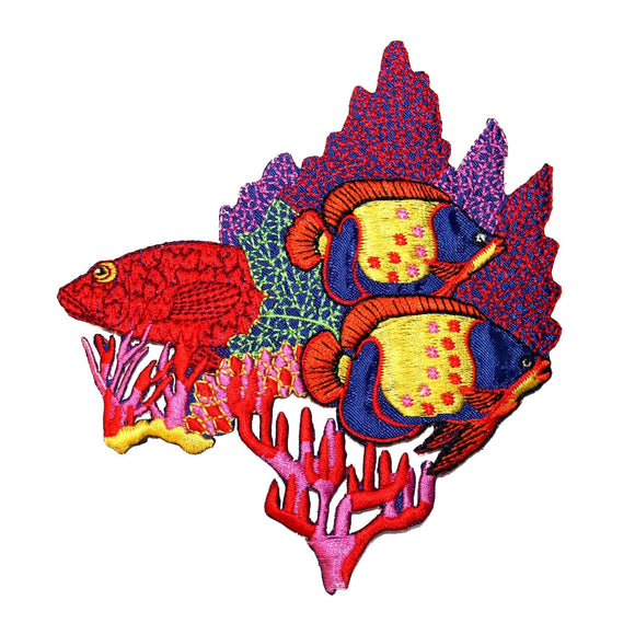 ID 0193 Coral Fish Patch Underwater Ocean Sea Life Embroidered Iron On Applique