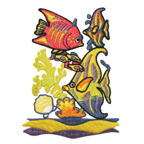 ID 0194 Tropical Fish Aquarium Patch Fishing Reef Embroidered Iron On Applique