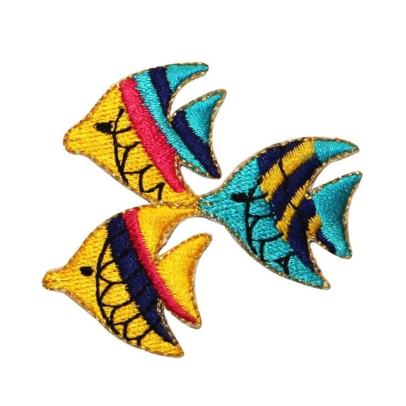 ID 0207 School of Fish Patch Trio Swimming Ocean Embroidered Iron On Applique