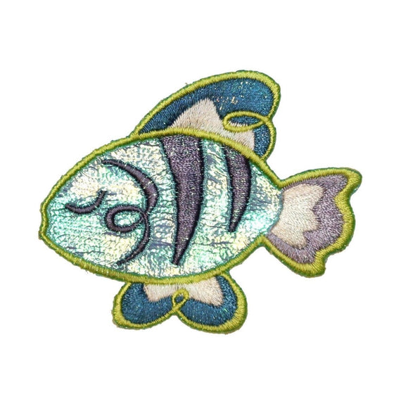 ID 0262 Angel Fish Patch Tropical Aquarium Shiny Embroidered Iron On Applique