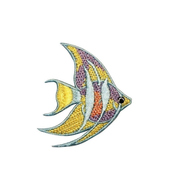 ID 0267A Small Long Fin Angel Fish Patch Ocean Sea Embroidered Iron On Applique