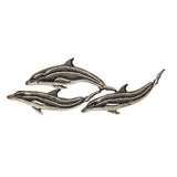 ID 0291 Pod of Dolphin Patch Porpoise Mammal Ocean Embroidered Iron On Applique