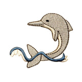 ID 0292 Dolphin Splashing Patch Fish Porpoise Ocean Embroidered Iron On Applique