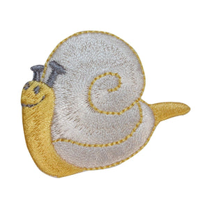 ID 0421B Happy Snail Patch Garden Insect Bugs Embroidered Iron On Applique