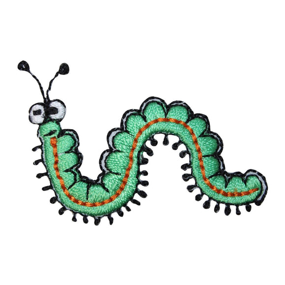 ID 0423B Caterpillar Crawling Patch Spring Insect Embroidered Iron On Applique