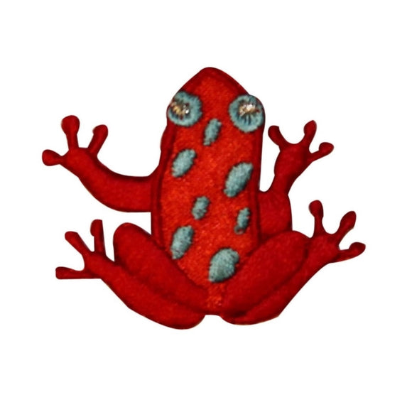 ID 0004 Red Spotted Frog Patch Reptile Amphibians Embroidered Iron On Applique