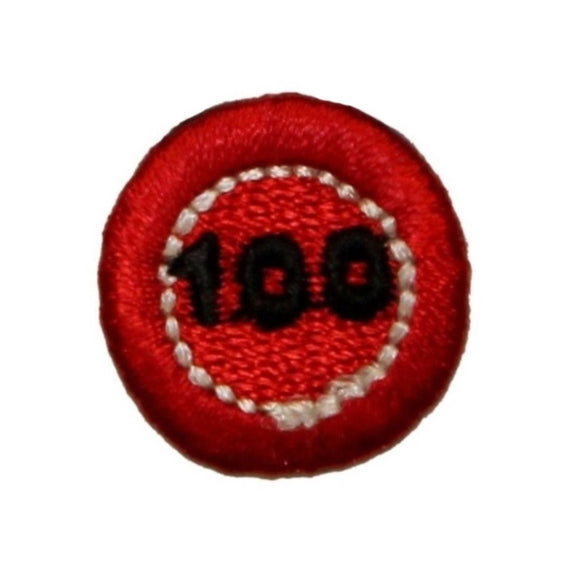 ID 0060C Red 100 Dollar Poker Chip Patch Casino Embroidered Iron On Applique