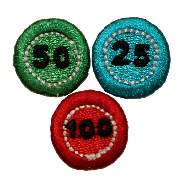 ID 0060ABC Set of 3 Casino Poker Chips Patch Vegas Embroidered Iron On Applique