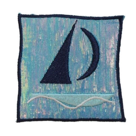 ID 0157B Tropical Sail Boat Patch Ocean Picture Embroidered Iron On Applique