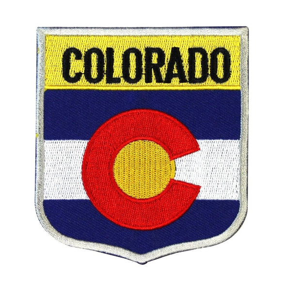 State Flag Shield Colorado Patch Badge Travel USA Embroidered Iron On Applique