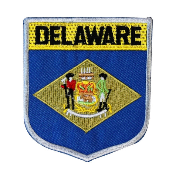 State Flag Shield Delaware Patch Badge Travel Embroidered Sew On Applique
