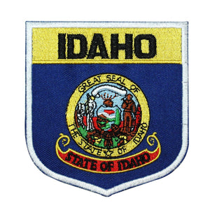 State Flag Shield Idaho Patch Badge Travel USA Seal Embroidered Iron On Applique