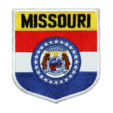 State Flag Shield Missouri Patch Badge Travel USA Embroidered Iron On Applique